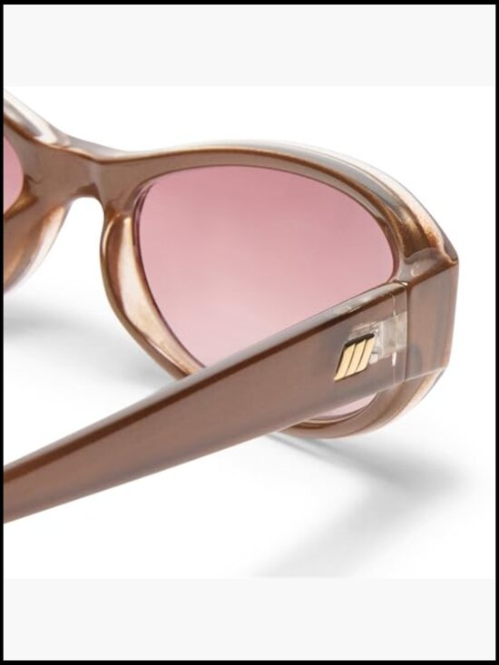 Acetate Frame Oval Sunglasses with Soft Case